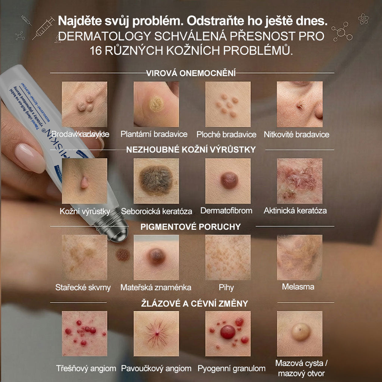 Oficiální značkový obchod | 🎄🎄Hiskin® 7denní odstraňovač skvrn a pigmentových skvrn (Bezbolestný rollerball bez jizev)