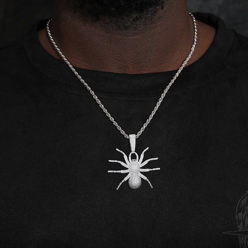 TUHE Unisex Spider Pendant Moissanite 925 Pendant Iced Out Moissanite Gold Silver Color Charm Hip Hop Fine Jewelry