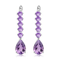 Gem's Ballet 8.91Ct Natural Amethyst Vintage Long Earrings 925 Sterling Silver Gemstone Drop Earrings For Women Fine Jewelry