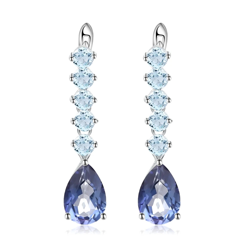 Gem's Ballet 8.91Ct Natural Amethyst Vintage Long Earrings 925 Sterling Silver Gemstone Drop Earrings For Women Fine Jewelry