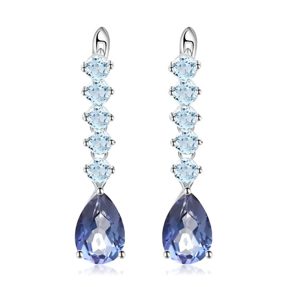 Gem's Ballet 8.91Ct Natural Amethyst Vintage Long Earrings 925 Sterling Silver Gemstone Drop Earrings For Women Fine Jewelry